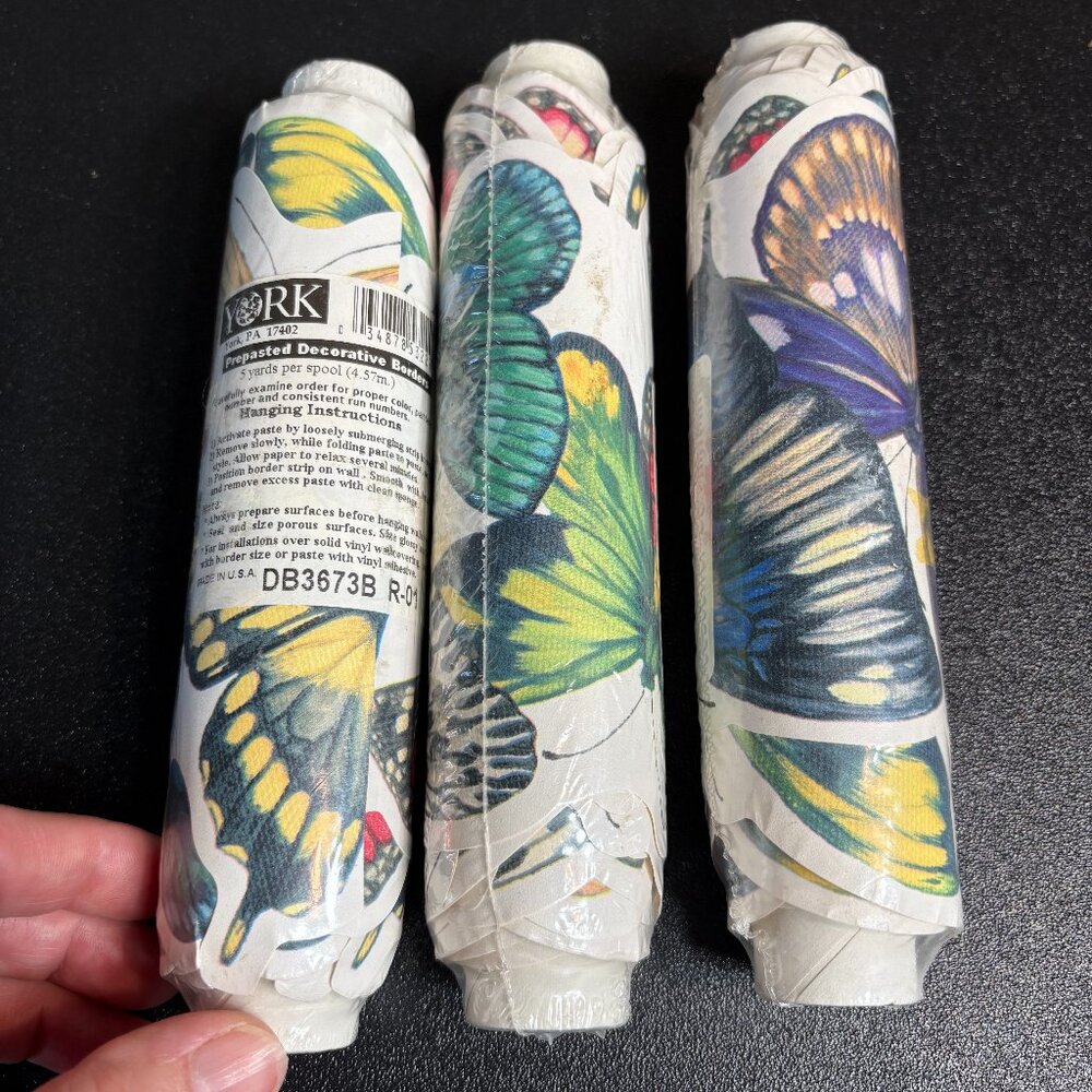 3 Rolls Butterfly Wallpaper Border by YORK
